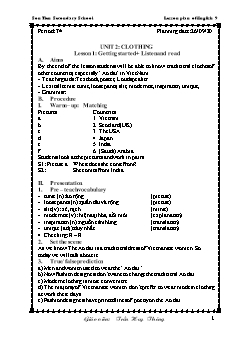 Kế hoạch bài dạy Tiếng Anh 9 - Tuần 4, Tiết 7+8 - Năm học 2020-2021 - Trần Huy Thông