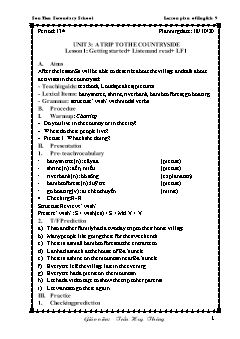 Kế hoạch bài dạy Tiếng Anh 9 - Tuần 7, Tiết 13+14 - Năm học 2020-2021 - Trần Huy Thông