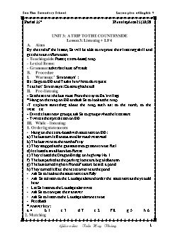 Kế hoạch bài dạy Tiếng Anh 9 - Tuần 8, Tiết 15+16 - Năm học 2020-2021 - Trần Huy Thông
