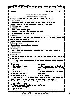 Kế hoạch bài dạy Tiếng Anh 9 - Tuần 8, Tiết 25 đến 28 - Năm học 2021-2022