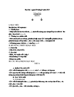 Kế hoạch bài dạy Tiếng Việt + Toán 1 - Tuần 2 - Năm học 2021-2022 - Lê Thị Thanh Nga