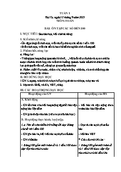 Kế hoạch bài dạy Tiếng Việt + Toán Lớp 2 Sách Cánh diều - Tuần 1 - Năm học 2021-2022 - Hồ Thị Lệ Thủy
