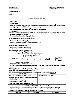 Kế Hoạch bài dạy Toán 8+9 - Tuần 24 - Năm học 2021-2022 - Võ Minh Tú
