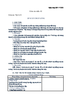 Kế Hoạch bài dạy Toán Lớp 8+9 - Tuần 12 - Năm học 2021-2022 - Võ Minh Tú