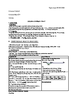 Kế Hoạch bài dạy Toán Lớp 8+9 - Tuần 8 - Năm học 2021-2022 - Võ Minh Tú