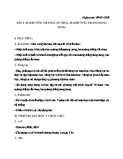 Giáo án Hình học Lớp 6 - Bài 2: 2 Đường thẳng cắt nhau. 2 Đường thẳng song song - Năm học 2021-2022