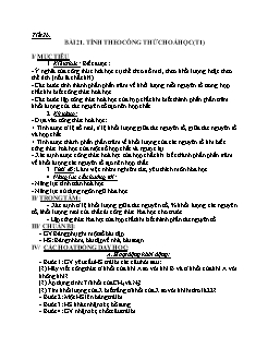 Giáo án Hóa học 8+9 - Tuần 14