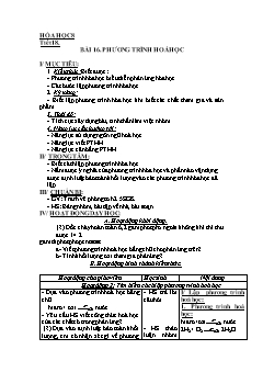 Giáo án Hóa học Lớp 8+9 - Tuần 11
