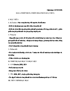 Giáo án Số học 6 - Tuần 21 - Năm học 2021-2022 - Nguyễn Viết Hùng