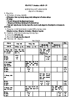 Giáo án Toán 8 - Bài: Kiểm tra giữa học kì II - Năm học 2021-2022