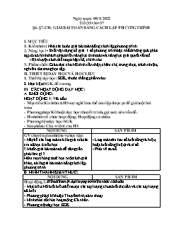 Kế hoạch bài dạy Đại số 8 - Tiết 35-37 - Năm học 2021-2022 - Nguyễn Viết Hùng