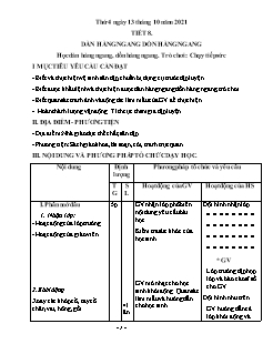 Kế hoạch bài dạy GDTC 1 Sách Cánh diều - Tiết 8: Dàn hàng ngang, dồn hàng ngang - Năm học 2021-2022