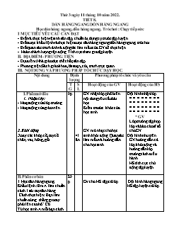 Kế hoạch bài dạy GDTC 1 Sách Cánh diều - Tuần 5, Tiết 8: Dàn hàng ngang dồn hàng ngang. Trò chơi 