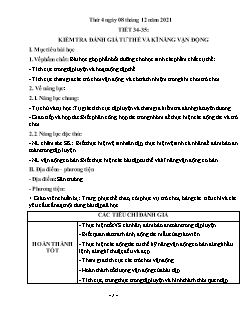 Kế hoạch bài dạy GDTC 1 - Tuần 13, Tiết 34+35: Kiểm tra đánh giá tư thế và kĩ năng vận động - Năm học 2021-2022 - Nguyễn Văn Sáng