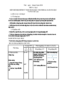 Kế hoạch bài dạy GDTC 2 Sách Cánh diều - Tiết 1+5 - Năm học 2021-2022 - Nguyễn Văn Sáng
