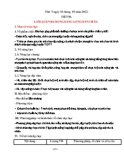 Kế hoạch bài dạy GDTC 2 Sách Cánh diều - Tiết 50: Làm quen đá bóng bằng lòng bàn chân - Năm học 2021-2022 - Nguyễn Văn Sáng