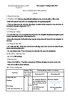 Kế hoạch bài dạy GDTC 2 Sách Cánh diều - Tuần 27 - Năm học 2022-2023 - Trần Tuấn Nghĩa
