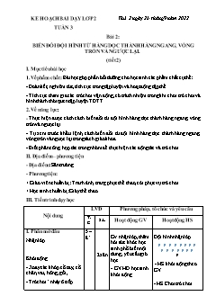 Kế hoạch bài dạy GDTC 2 Sách Cánh diều - Tuần 3 - Năm học 2022-2023 - Trần Tuấn Nghĩa