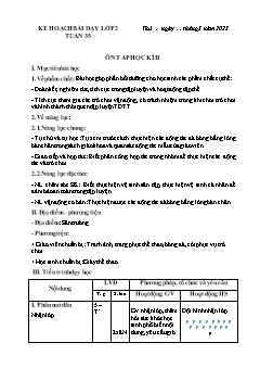 Kế hoạch bài dạy GDTC 2 Sách Cánh diều - Tuần 35 - Năm học 2022-2023 - Trần Tuấn Nghĩa