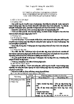 Kế hoạch bài dạy GDTC 3 Sách Cánh diều - Tuần 17 - Năm học 2022-2023