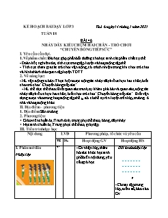 Kế hoạch bài dạy GDTC 3 - Tuần 18, Bài 46: Nhảy dây kiểu chụm 2 chân. Trò chơi 