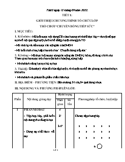 Kế hoạch bài dạy GDTC 4 - Tiết 1+2 - Năm học 2022-2023