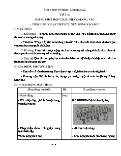 Kế hoạch bài dạy GDTC 4 - Tiết 19, Bài 49: Phối hợp chạy, nhảy, mang, vác. Trò chơi 