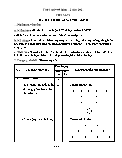 Kế hoạch bài dạy GDTC 4 - Tiết 34+35: Kiểm tra Bài thể dục phát triển chung - Năm học 2021-2022 - Nguyễn Văn Sáng