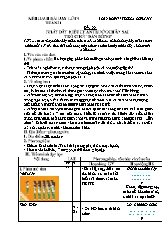 Kế hoạch bài dạy GDTC 4 - Tuần 21, Bài 50: Nhảy dây kiểu chân trước, chân sau. Trò chơi 