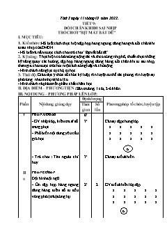 Kế hoạch bài dạy GDTC 4 - Tuần 5 - Năm học 2022-2023