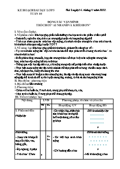 Kế hoạch bài dạy GDTC 5 - Tuần 10 - Năm học 2022-2023 - Trần Tuấn Nghĩa