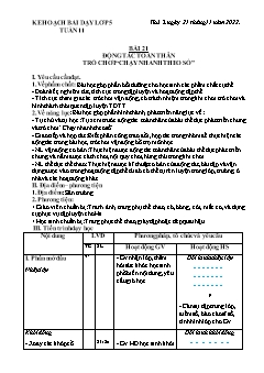 Kế hoạch bài dạy GDTC 5 - Tuần 11 - Năm học 2022-2023 - Trần Tuấn Nghĩa