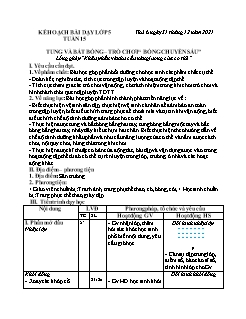 Kế hoạch bài dạy GDTC 5 - Tuần 15: Tung và bắt bóng. Trò chơi 