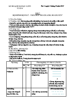 Kế hoạch bài dạy GDTC 5 - Tuần 4 - Năm học 2022-2023 - Trần Tuấn Nghĩa