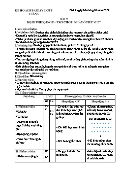 Kế hoạch bài dạy GDTC 5 - Tuần 5 - Năm học 2022-2023 - Trần Tuấn Nghĩa