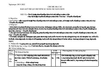 Kế hoạch bài dạy GDTC 6 Sách Cánh diều - Tiết 52-54 - Năm học 2021-2022