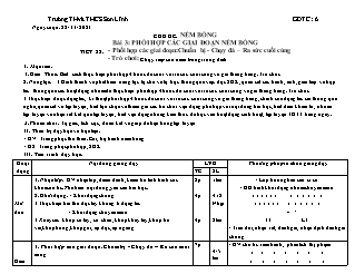 Kế hoạch bài dạy GDTC 6 Sách Cánh diều - Tuần 12, Tiết 22-24 - Năm học 2021-2022
