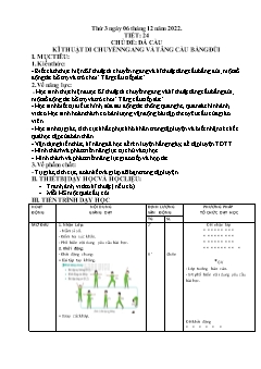 Kế hoạch bài dạy GDTC 6 Sách Cánh diều - Tuần 13, Tiết 24+25: Kĩ thuật di chuyển ngang và tâng cầu bằng đùi - Năm học 2021-2022