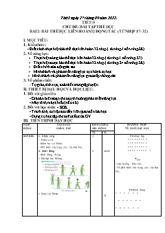 Kế hoạch bài dạy GDTC 6 Sách Cánh diều - Tuần 3 - Năm học 2022-2023