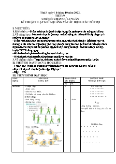 Kế hoạch bài dạy GDTC 6 Sách Cánh diều - Tuần 5, Tiết 9+10: Chạy cự li ngắn. Kĩ thuật chạy giữa quãng và các động tác bổ trợ - Năm học 2021-2022