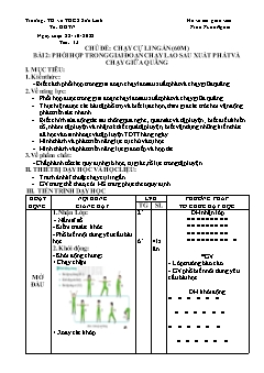 Kế hoạch bài dạy GDTC 7 Sách Cánh diều - Tiết 13+14 - Năm học 2022-2023 - Trần Tuấn Nghĩa