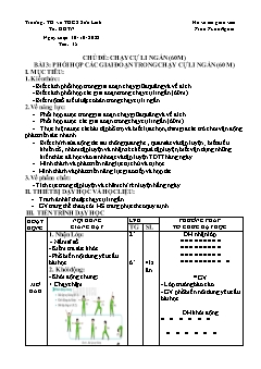 Kế hoạch bài dạy GDTC 7 Sách Cánh diều - Tiết 15+16 - Năm học 2022-2023 - Trần Tuấn Nghĩa