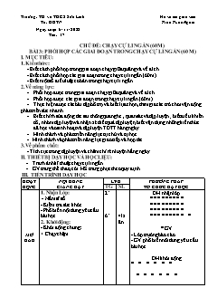 Kế hoạch bài dạy GDTC 7 Sách Cánh diều - Tiết 17+18 - Năm học 2022-2023 - Trần Tuấn Nghĩa