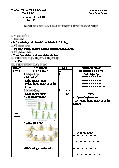 Kế hoạch bài dạy GDTC 7 Sách Cánh diều - Tiết 19+20 - Năm học 2022-2023 - Trần Tuấn Nghĩa
