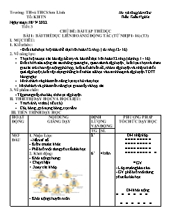 Kế hoạch bài dạy GDTC 7 Sách Cánh diều - Tiết 3+4 - Năm học 2022-2023 - Trần Tuấn Nghĩa