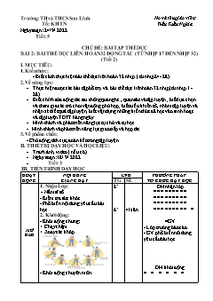 Kế hoạch bài dạy GDTC 7 Sách Cánh diều - Tiết 5+6 - Năm học 2022-2023 - Trần Tuấn Nghĩa