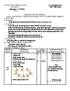 Kế hoạch bài dạy GDTC 7 Sách Cánh diều - Tiết 7+8 - Năm học 2022-2023 - Trần Tuấn Nghĩa