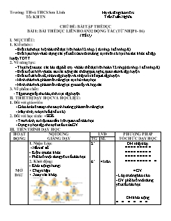 Kế hoạch bài dạy GDTC 7 Sách Cánh diều - Tuần 1, Bài 1: Bài thể dục liên hoàn 32 động tác (Từ nhịp 1-16) - Năm học 2022-2023 - Trần Tuấn Nghĩa