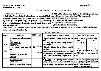 Kế hoạch bài dạy GDTC 8 - Tuần 21 - Năm học 2021-2022