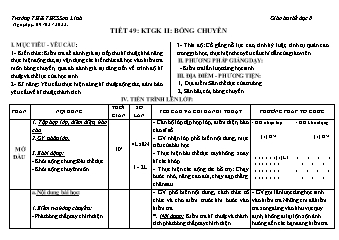 Kế hoạch bài dạy GDTC 8 - Tuần 22 - Năm học 2021-2022